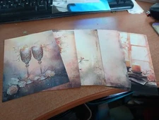 5X NOSTALGIC/VINTAGE SHEETS FOR SCRAPBOOKING/JOURNALS NEW CIRCA 13X9CM (VIN1488)