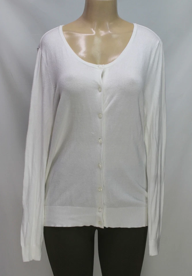 Cárdigan suéter manga larga blanco Kenneth Cole NY para mujer talla L Foto 2 de 4