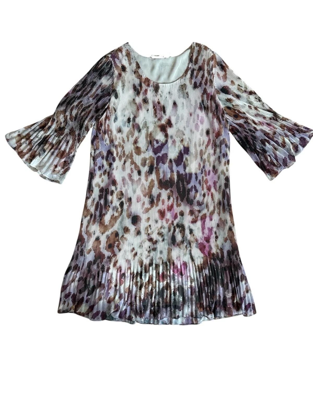 VETEMENTS Abito Morbido Dintorni Plissettato Leopardato Ballia Multicolore Abito Medium