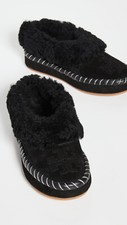 NIB Tory Burch Genuine Shearling Slipper BLACK US 6 6.5 7 7.5 9 298 AUTHENTIC