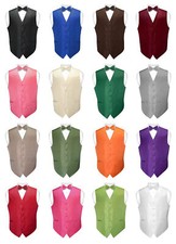 Men's Dress Vest  BOWTie Vertical Striped Design Bow Tie Set for Suit or Tux