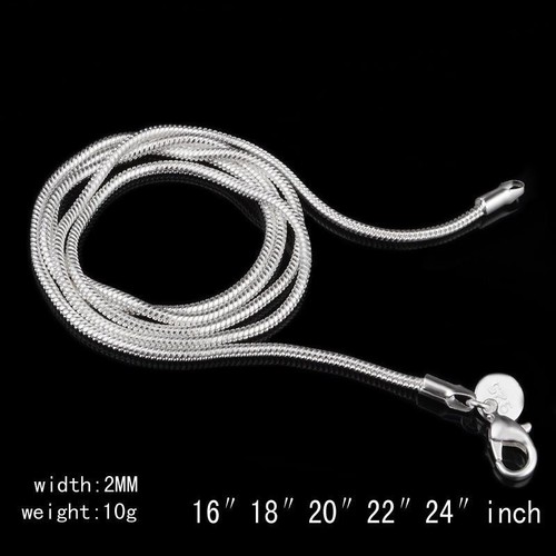 925 Sterling Lite Silver 1-6MM Łańcuszek Mężczyźni Kobiety Naszyjnik 16-24 cale Prezenty - Zdjęcie 4 z 36