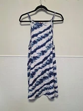 Women's Xian Xian Dress, Size Unspecified But Fits M/L, Blue and White