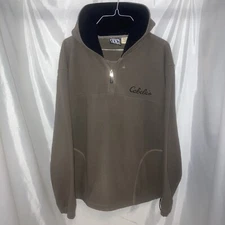 Cabelas Mens Hooded Fleece Large 10,000 Above Sea Level Long Sleeve Quarter Zip