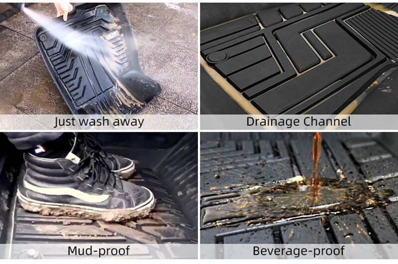 3X TPE Rubber Floor Mats Liners Foot Pads For Hyundai Santa Fe 5 Waterproof