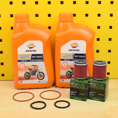 Beta RR 125 LC Motard Enduro 2x Ölwechselset Öl Ölfilter Repsol Off Road 10w40
