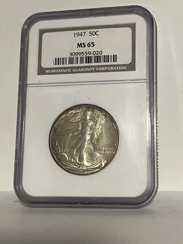 1947 50c Walking Liberty Half Dollar NGC MS65 - Toned