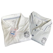  x2 Cobra Puma Golf Pebble Beach Pro-Am Polo Shirts Mens XL White Gray
