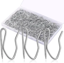 Metal Curtain Hooks, 200Pcs Drapery Pins Stainless Steel Pin-On Hooks for Window