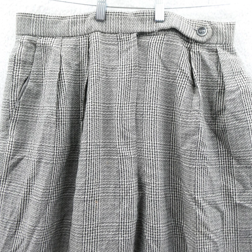 Evan Picone 正装裤子 16 女式 32x34 黑色白色格子套装松弛美国复古 — 第 3/4 张图片