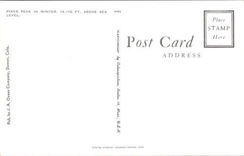 Pikes Peak in Winter Colorado Postcard - Picture 2 of 2
