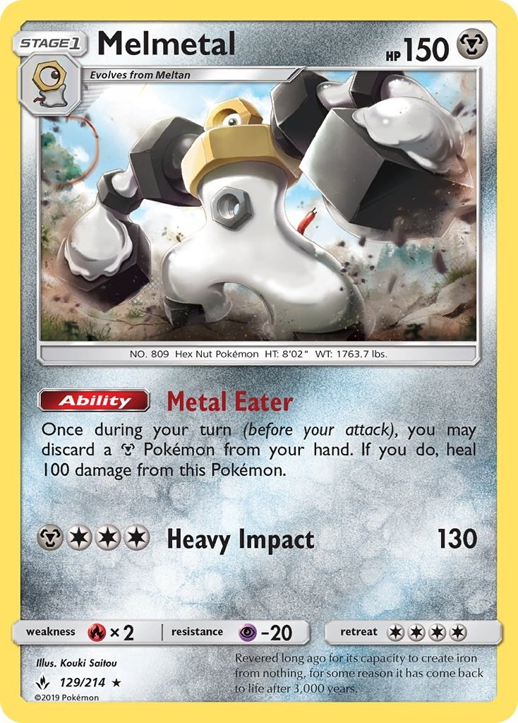 Pokemon Melmetal [SM - Unbroken Bonds - 129/214] Reverse Holofoil