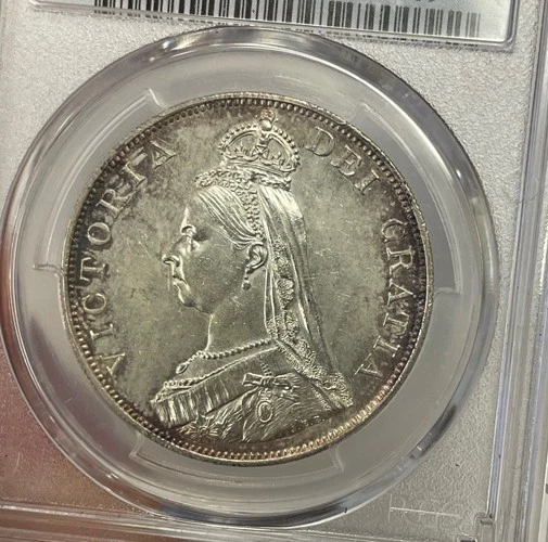 Great Britain - 1887 Silver Double Florin (PCGS AU Detail) - Image 2 of 4