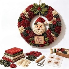 Handmade 3D Fabric Poke Wreath DIY Kit Christmas Wreath Making Set Craft Gift