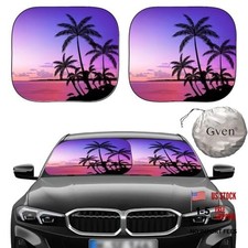 Windshield Sun Shade for Car 2-Piece Foldable Sunshade for Standard Sunset