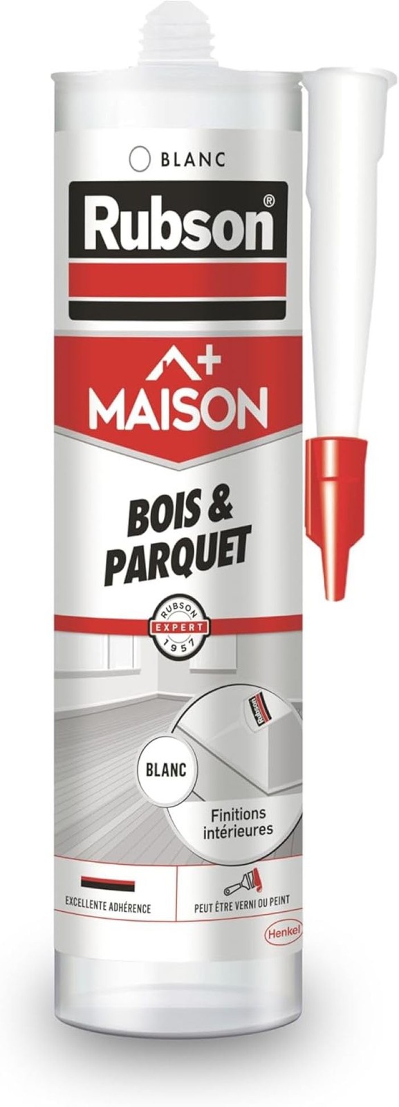 Mastic bois blanc acrylique haute élasticité anti-fissure pour menuiserie intérieure