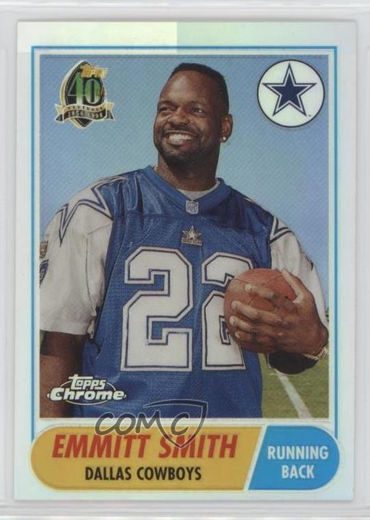 1996 Topps Chrome 40th Anniversary Retro Refractor Emmitt Smith #13 HOF 4f5