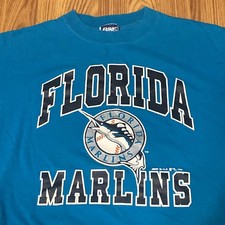 Vintage 1994 Florida Marlins Bike MLB Miami Baseball Shirt Size Teal Size XL