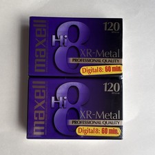 Maxell Hi8 XR-Metal 120 Cassette Professional Quality Recordable 60 min SEALED