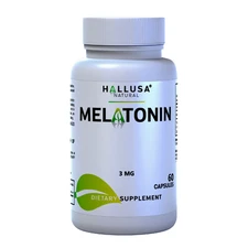 Melatonin 3mg – Sleep Aid for Calm, Restful Nights & Relaxation - 60 Capsules