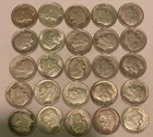 90% Silver U.S. dimes lot of 25 Roosevelt pre 1964 dimes $2.50 FV