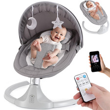 Electric Baby Swing with Bluetooth, Remote, 12 Lullabies  5 Speeds