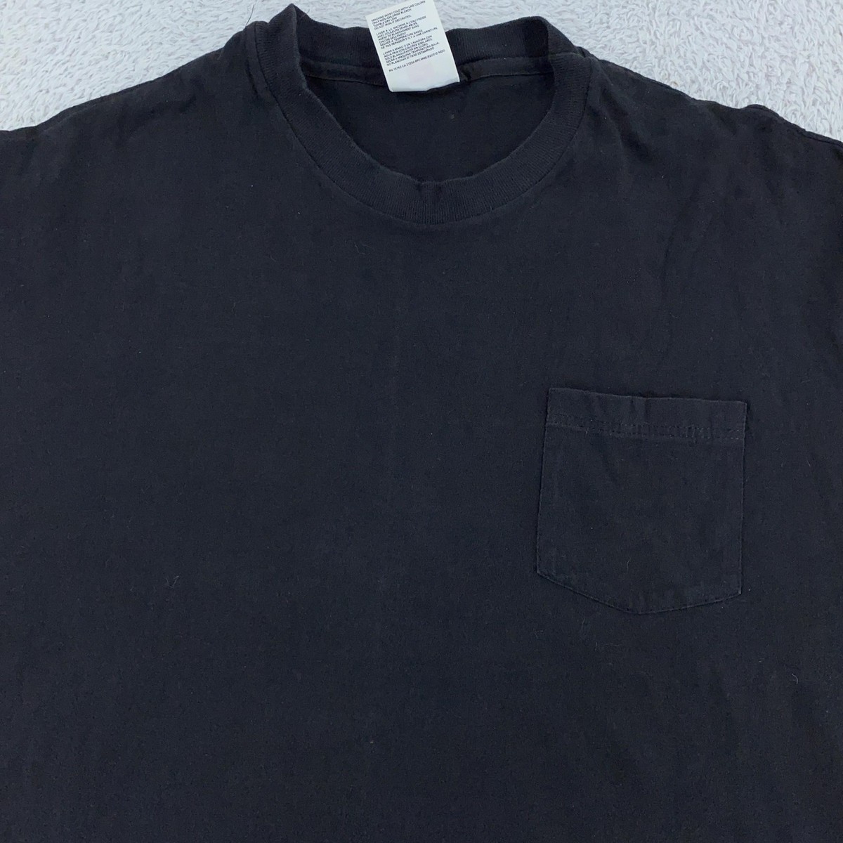 90s Hanes ポケT ブラック Tシャツ XL 袖シングル　企業 Vintage 90s Hanes Blank Black Pocket T-Shirt OVERSIZED Mens Large
