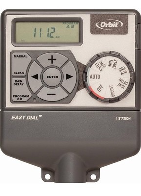 Orbit 28964 Easy Dial 4-Station Indoor Sprinkler Controller, 4-Zone-Gray