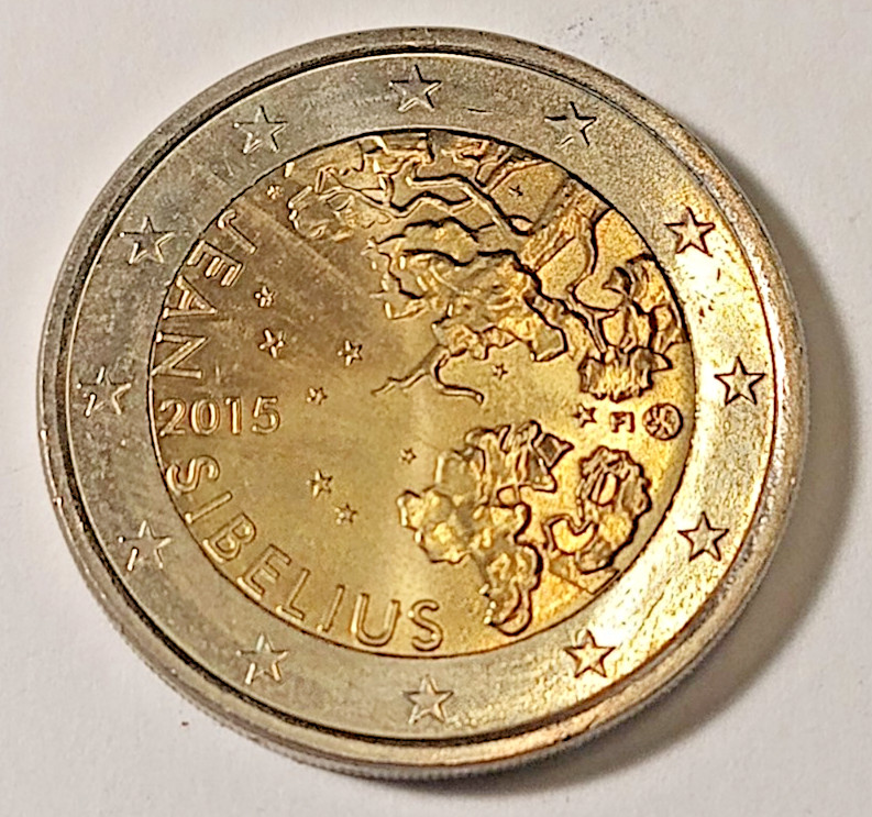 Finlande* 2015 *Commemorat.-2 Euro Coin*Jean SIBELIUS -Finnish Composer* UNC*