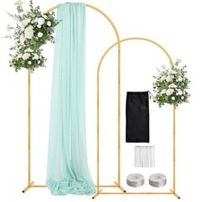 Wedding Arch Backdrop Stand 7.2FT, 6FT Set of 2, Gold Metal Balloon Arch kit ...