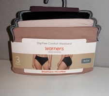 Warners Blissful Benefits Microfiber Hi-Cut Briefs 3 PACK Size 2XL BRAND NEW