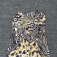 Natori Slip Dress Chemise Women Small Purple Zebra Animal Print Midi Lightweight