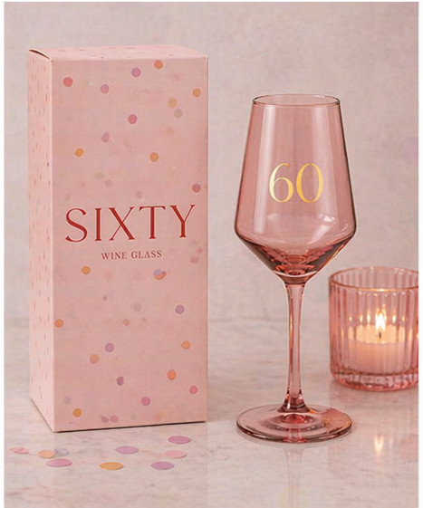 Confetti Unisex Pink Widdop Wine Glass - 60 - Image 2