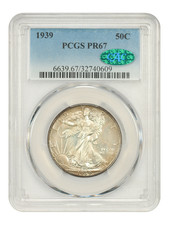 1939 50C PCGS/CAC PR67 - Walking Liberty Half Dollar