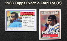 Chuck Muncie 1983 Topps Exact 2-Card Lot (P) #s 370-379