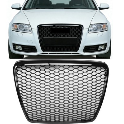 Waben Grill Kühlergrill passend für Audi A6 C6 04-11 Frontgrill Glanz Schwarz