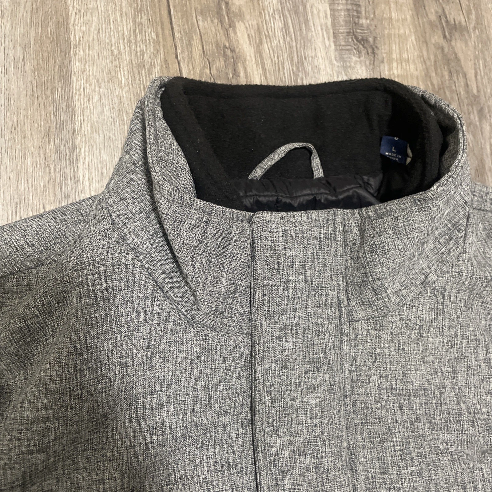 Dockers Mens Large Gray Softshell Jacket Quilted Puffer Lined Full Zip Coat Sz L - product detail image 3