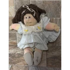Vintage 1983 Cabbage Patch Kids Doll Brown Yarn Hair Blue Bird Dress 22 Inch