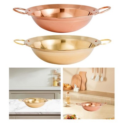 Kochtopf Doppelohr Kupfer Topf Trockener Eintopf Paella Pfanne Pfanne Pasta Topf