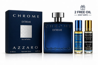Azzaro Chrome Extreme EDP 1.7oz 3.4oz + Free Oil Gift Set 100% Original