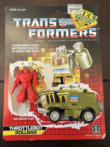 1986  Transformers Vintage Throttlebot Autobot “Rollbar” Action Figure