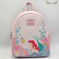 Loungefly Disney The Little Mermaid Under The Sea Pink Mini Backpack Bag New