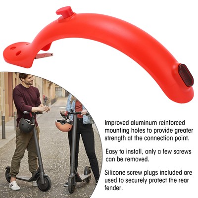 (Rot) Elektroroller Hinten Fender Mugguard Mit Haken Und Rücklicht Für Xiao BA