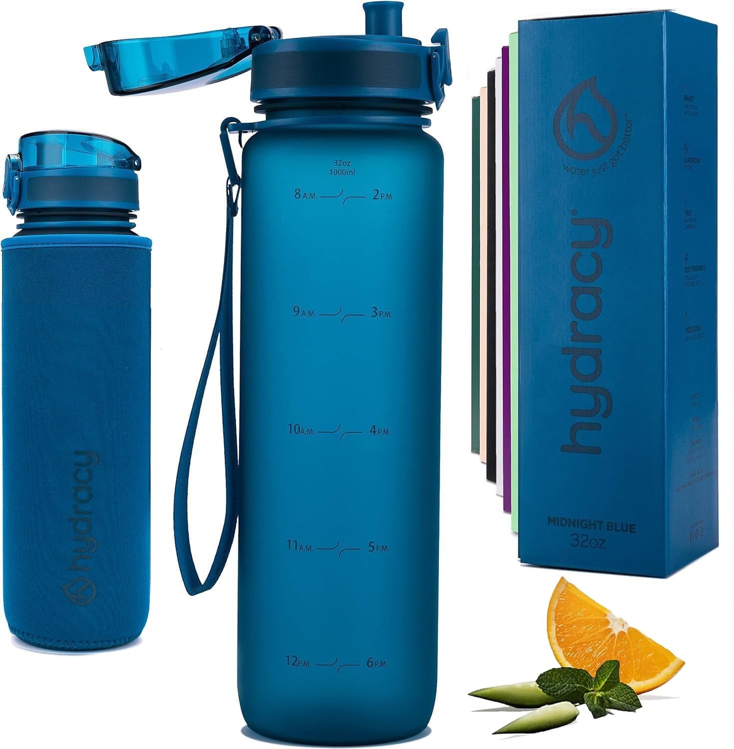 With Time Marker -large 32 Oz Bpa Free & No Sweat Sleeve...
