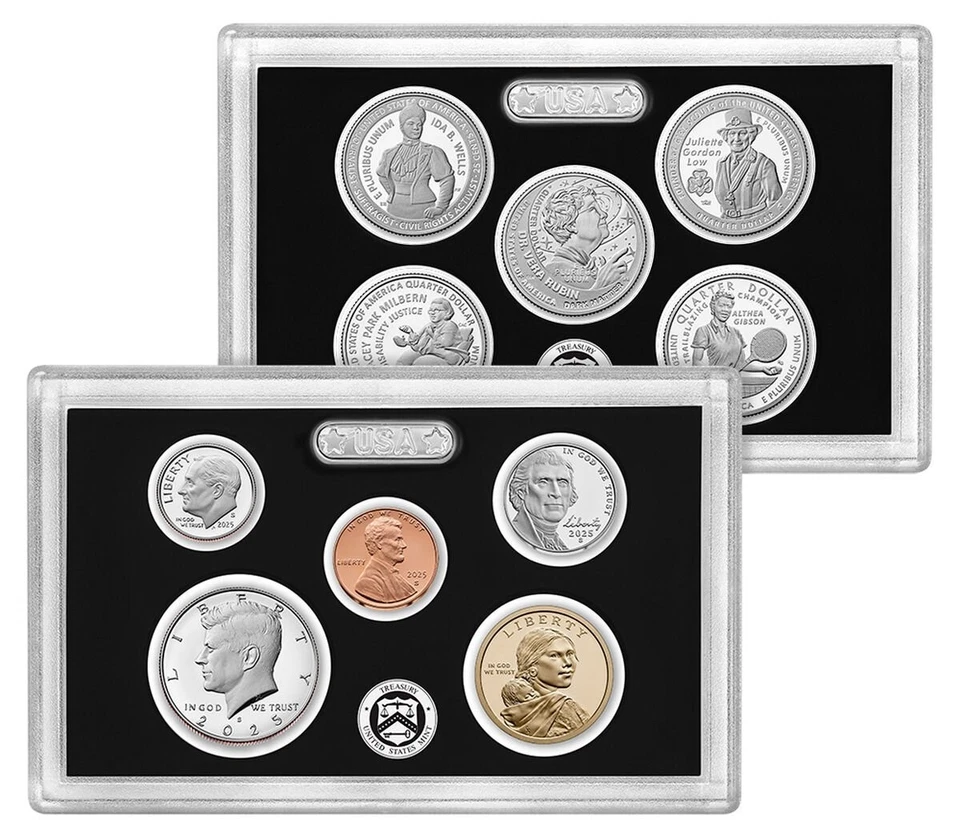 2025 S US Mint 10 Coin Proof Silver Set w/AB QUARTERS w/Box/COA 25RH In Stock - Image 2 of 4