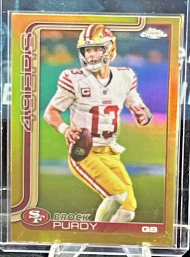 Brock Purdy 2025 Topps Chrome Gold Refractor 36/50