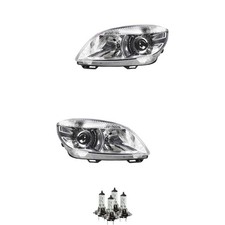 Scheinwerfer Set H7/H7 chrom für Skoda Fabia II Roomster Combi inkl. Lampen