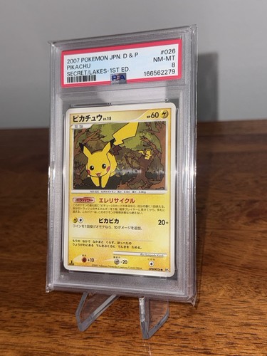 2007 POKEMON JAPANESE DIAMOND & PEARL SECRET OF THE LAKES #026 PIKACHU PSA 8