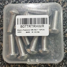 3/8-16 x 1" Button Head Socket Cap Screws 10-Pack Stainless Steel UNC Hex Key