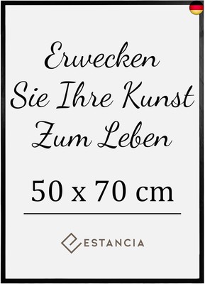 Estancia Schwarzer Holz Bilderrahmen 50x70 cm mit Bruchsicheres Acrylglas |